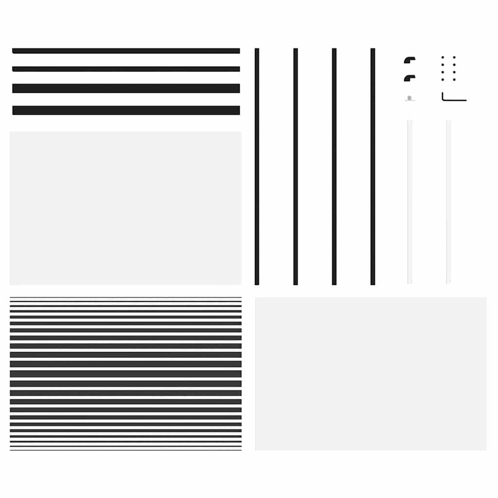 Glasdør Stribet Sort 102,5 x 2 x 205 cm Aluminium
