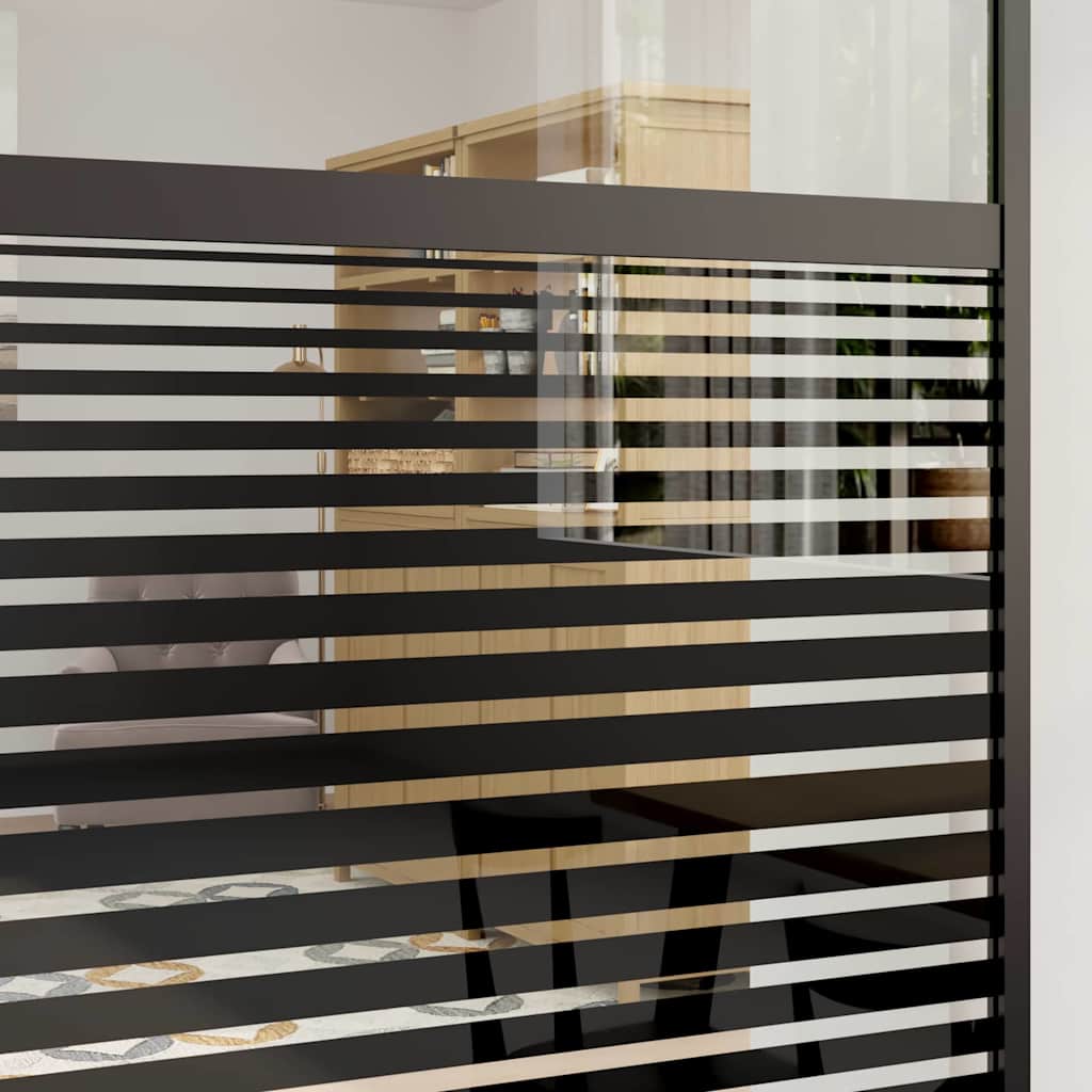 Glasdør Stribet Sort 102,5 x 2 x 205 cm Aluminium