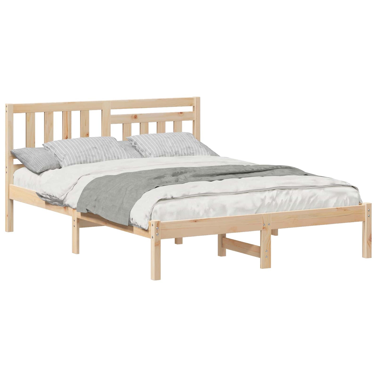 Sengestel med hovedgærde Brun 120 x 200 cm Massiv fyrretræ