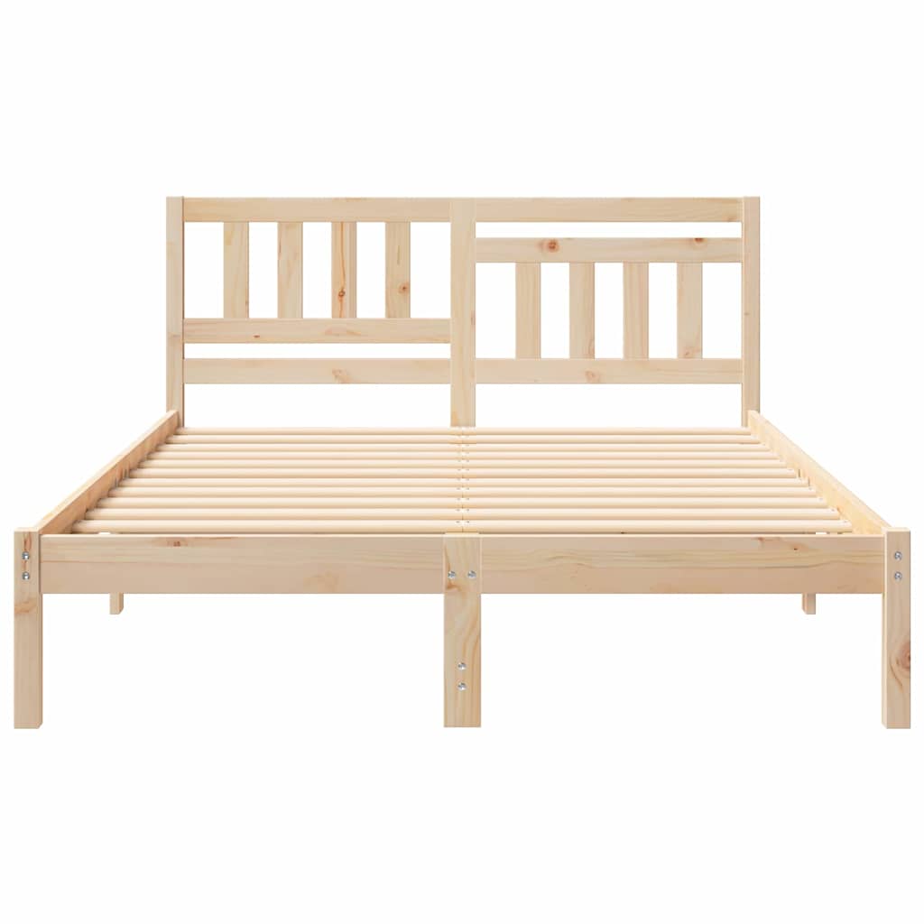 Sengestel med hovedgærde Brun 120 x 200 cm Massiv fyrretræ
