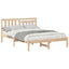 Sengestel med hovedgærde Brun 140 x 190 cm Massiv fyrretræ