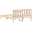 Sengestel med hovedgærde Brun 135 x 190 cm Massiv fyrretræ