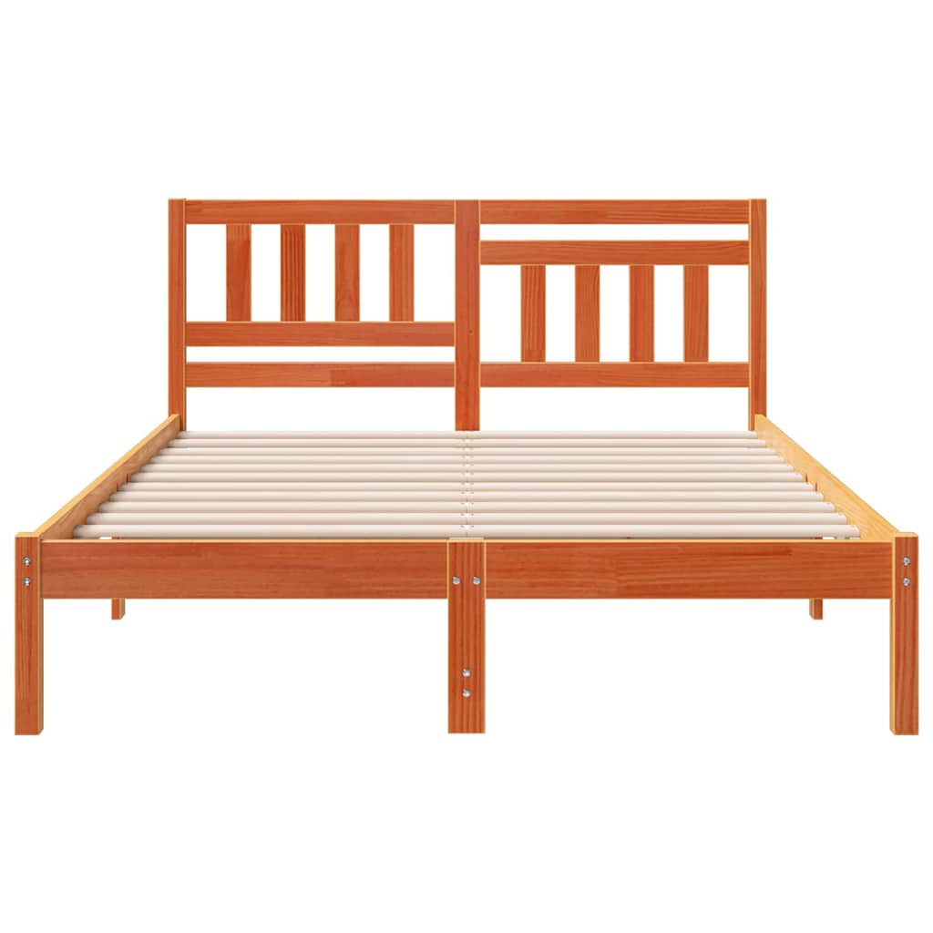Sengestel Gyldenbrun 135 x 190 cm Massivt fyrretræ