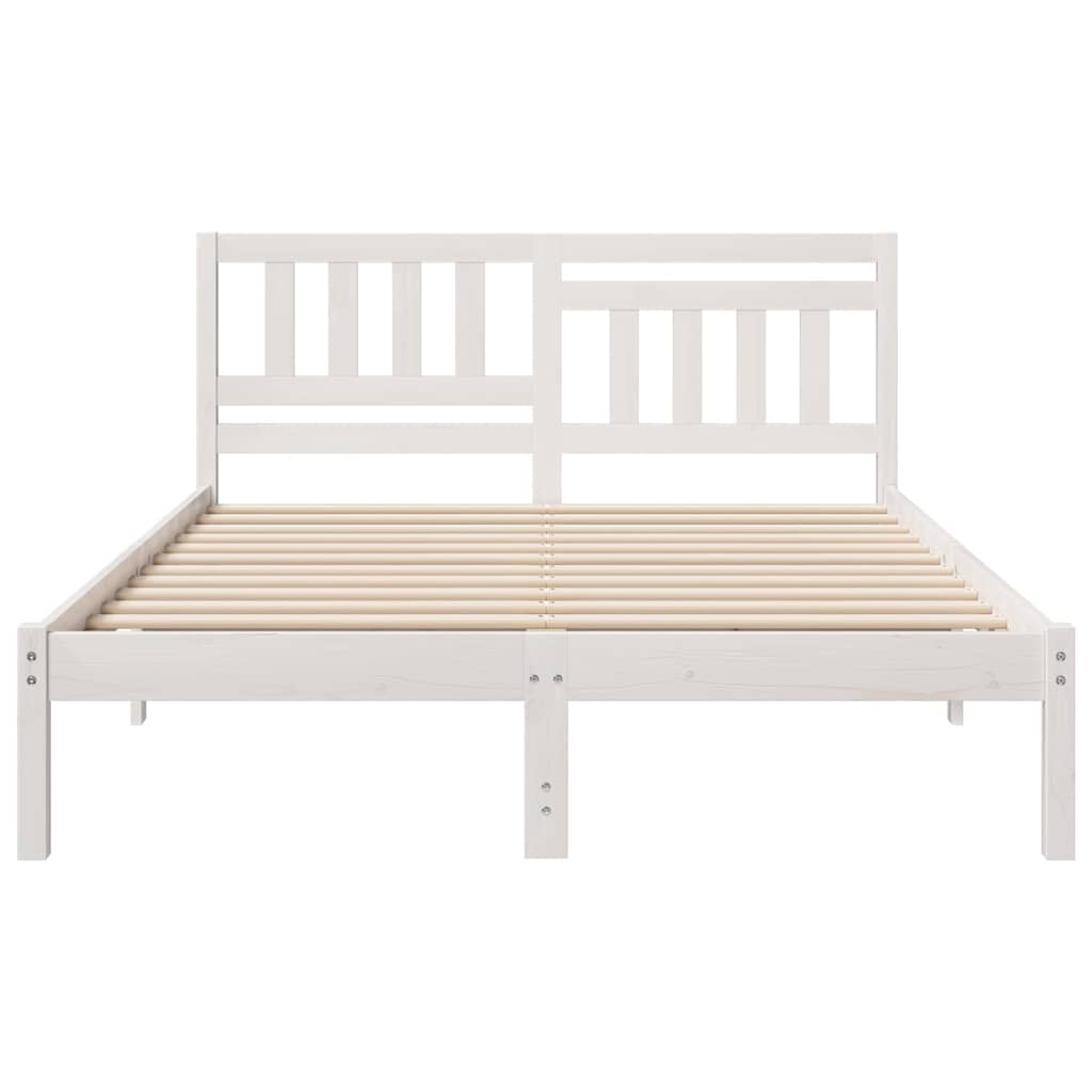 Sengestel med hovedgærde Hvid 120 x 190 cm Massiv fyrretræ