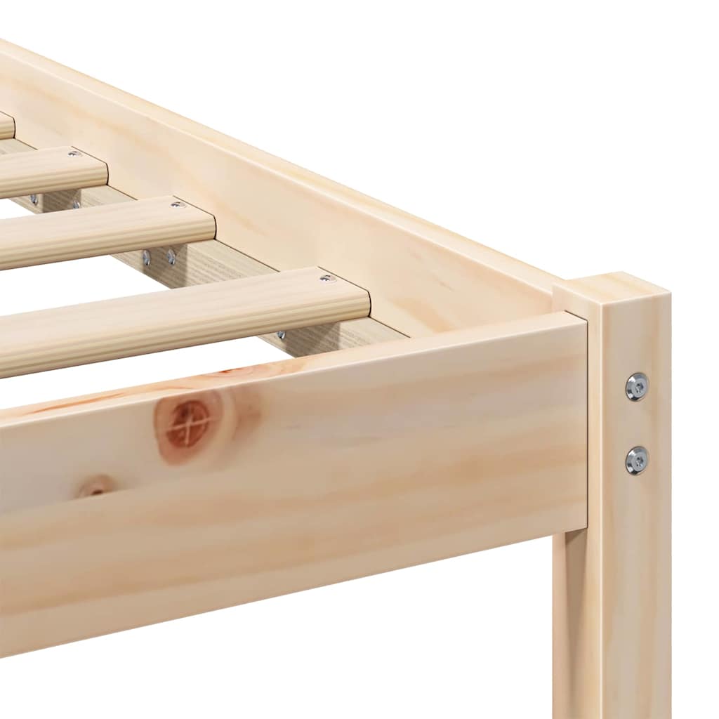 Sengestel med hovedgærde Brun 90 x 200 cm Massiv fyrretræ