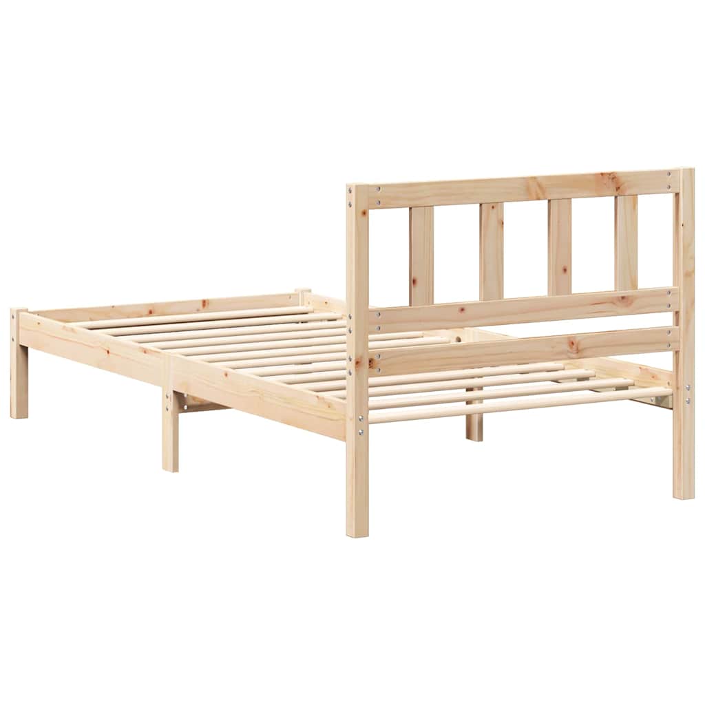 Sengestel med hovedgærde Brun 100 x 200 cm Massiv fyrretræ