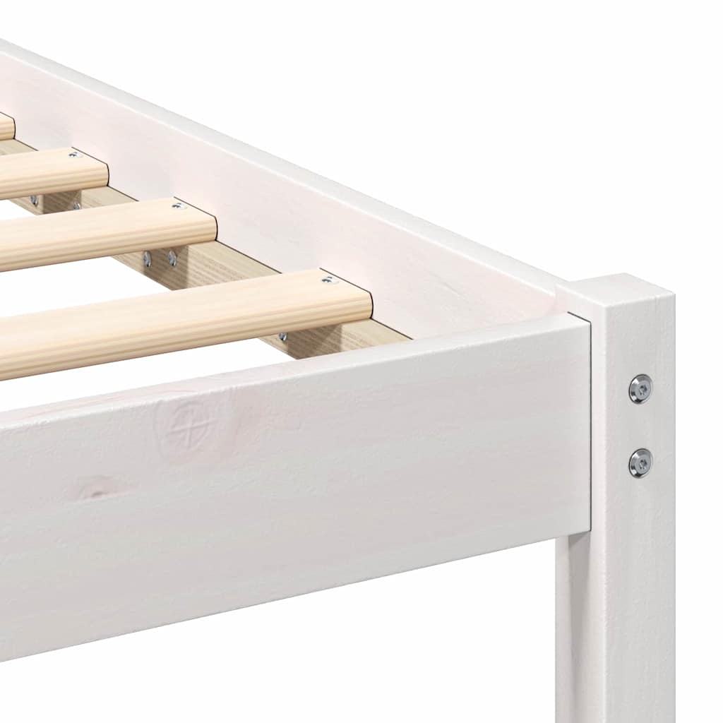 Sengestel med hovedgærde Hvid 90 x 190 cm Massiv fyrretræ