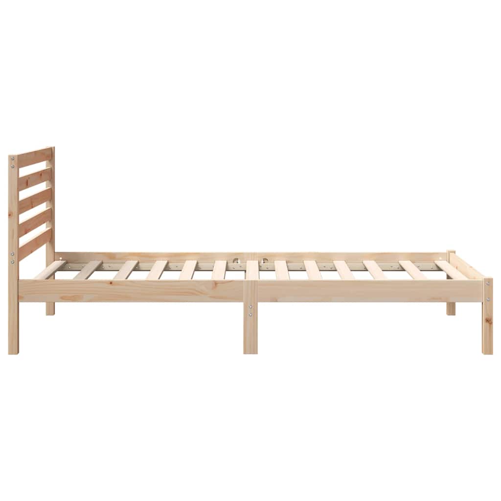 Sengestel med hovedgærde Brun 100 x 200 cm Massiv fyrretræ