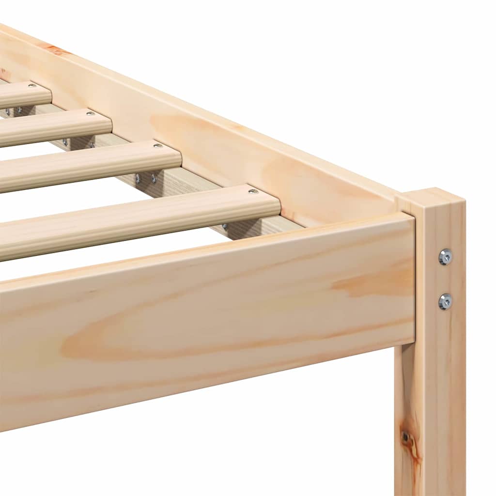 Sengestel med hovedgærde Brun 150 x 200 cm Massiv fyrretræ