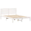 Sengestel med hovedgærde Hvid 135 x 190 cm Massiv fyrretræ