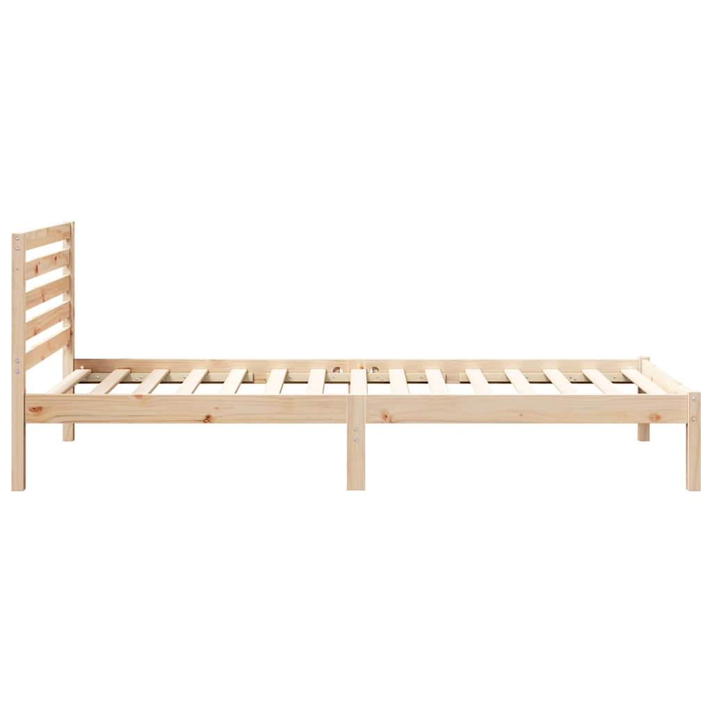 Sengestel med hovedgærde Brun 100 x 210 cm Massiv fyrretræ