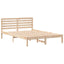 Sengestel med hovedgærde Brun 140 x 210 cm Massiv fyrretræ
