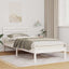 Sengestel med hovedgærde Hvid 80 x 220 cm Massiv fyrretræ