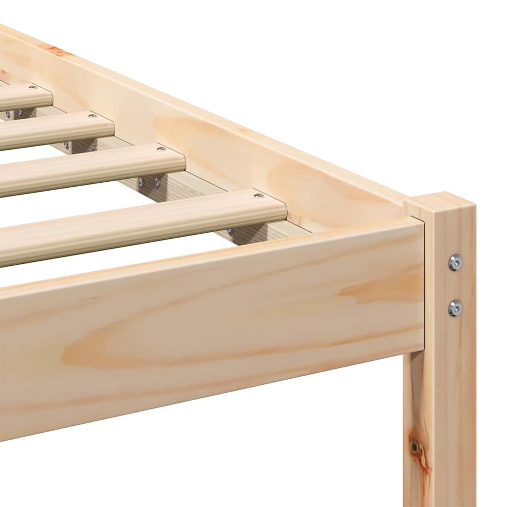 Sengestel med hovedgærde Brun 160 x 220 cm Massiv fyrretræ