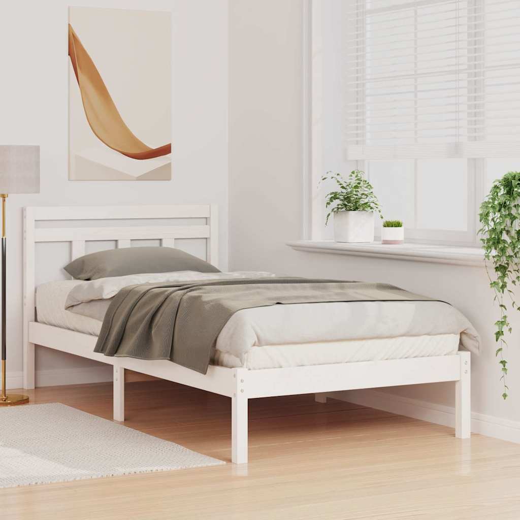 Sengestel Hvid 80 x 200 cm Massiv fyrretræ