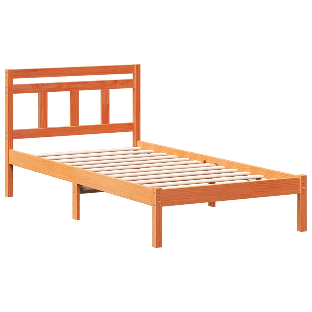 Sengestel Brun 90 x 200 cm Massiv fyrretræ