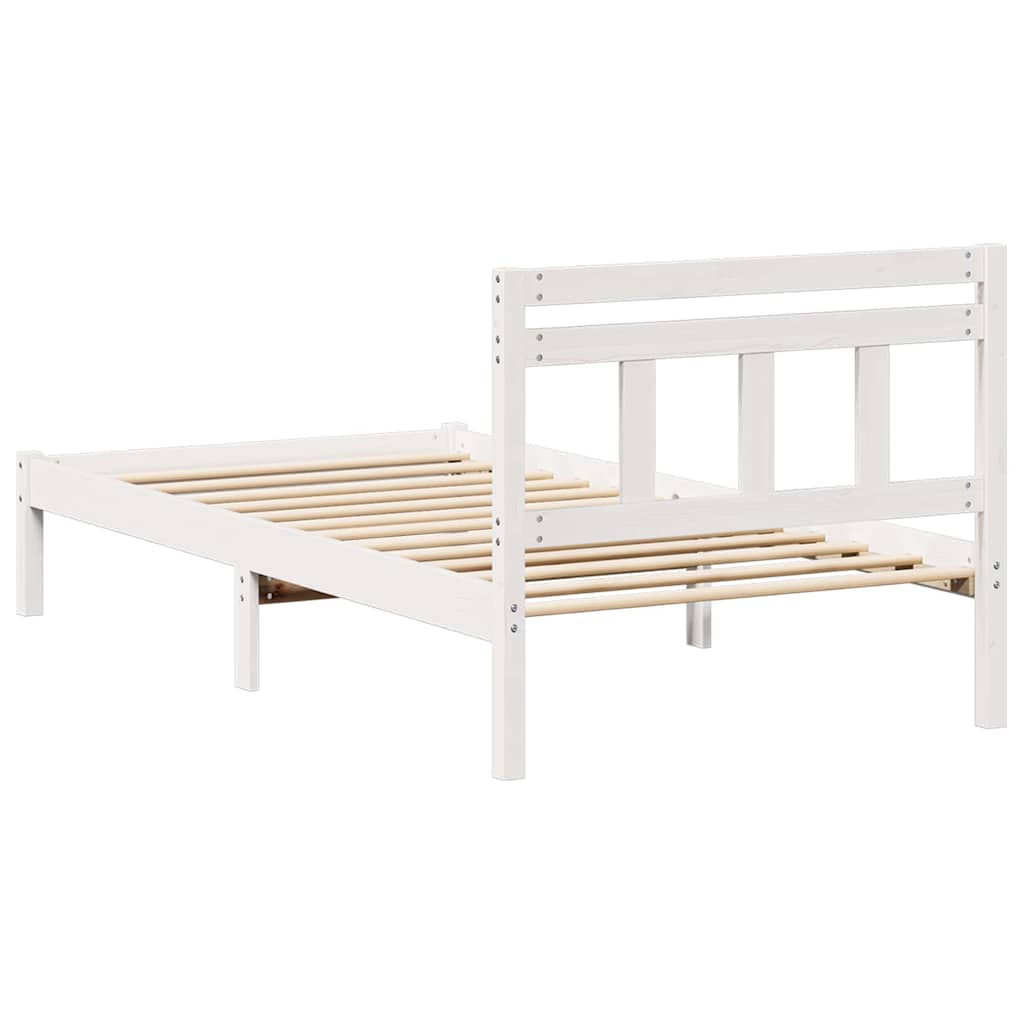 Sengestel Hvid 100 x 200 cm Massiv fyrretræ
