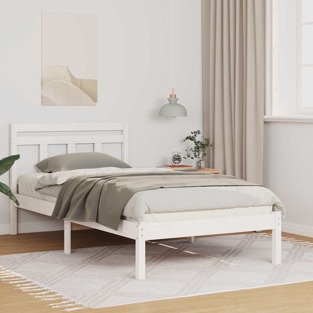 Sengestel Hvid 90 x 190 cm Massiv fyrretræ