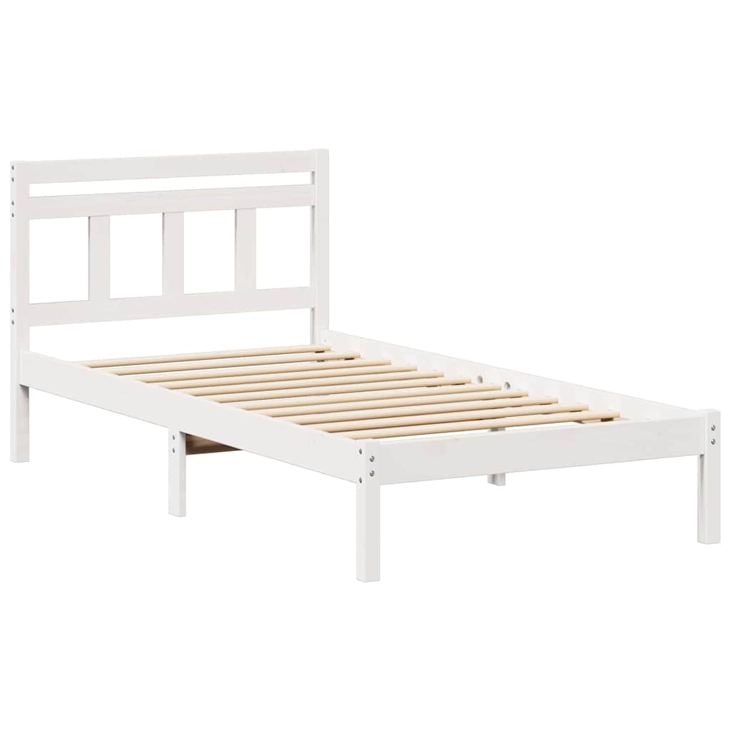 Sengestel Hvid 90 x 190 cm Massiv fyrretræ