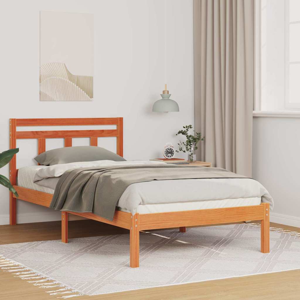 Sengestel Brun 90 x 190 cm Massiv fyrretræ
