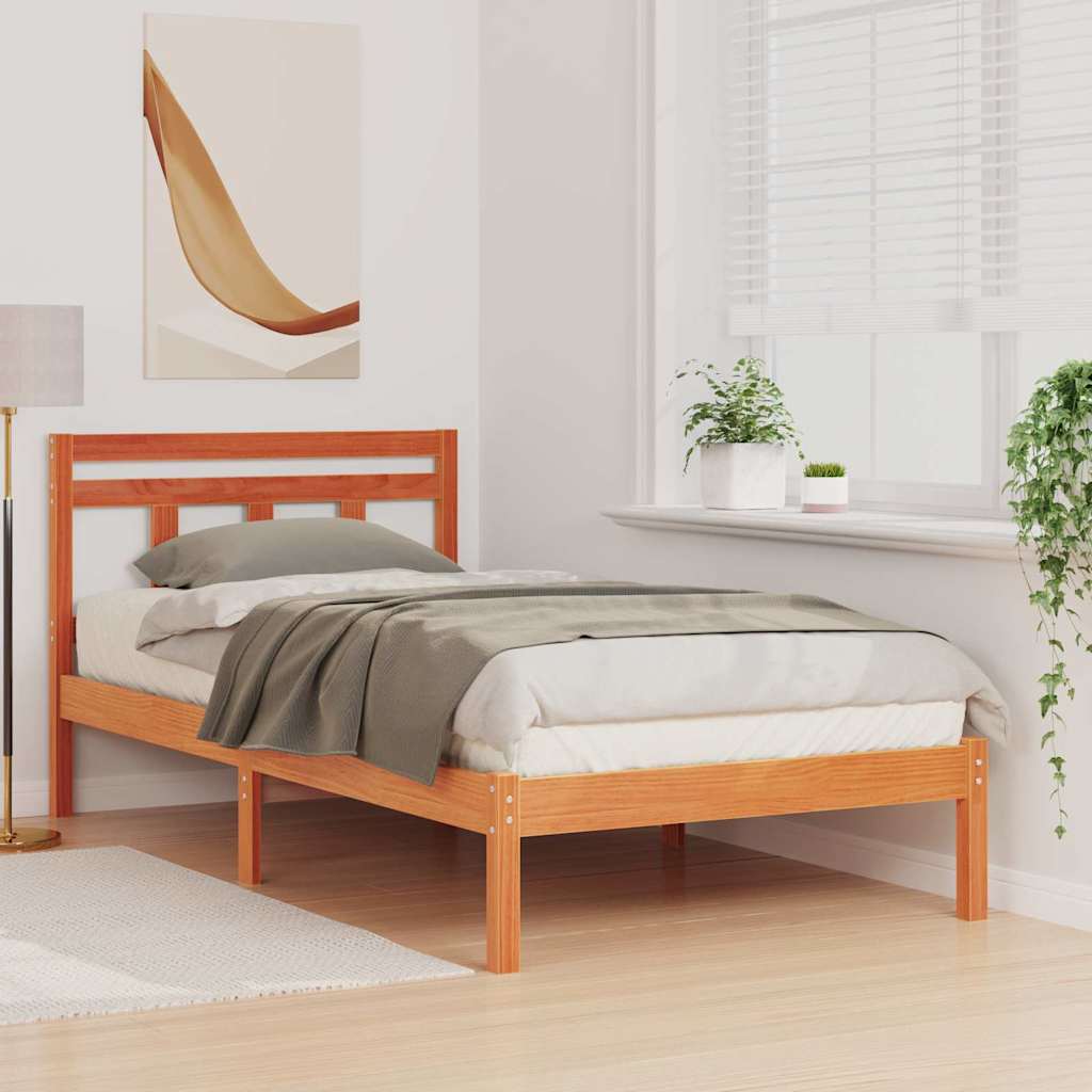 Sengestel Brun 90 x 190 cm Massiv fyrretræ