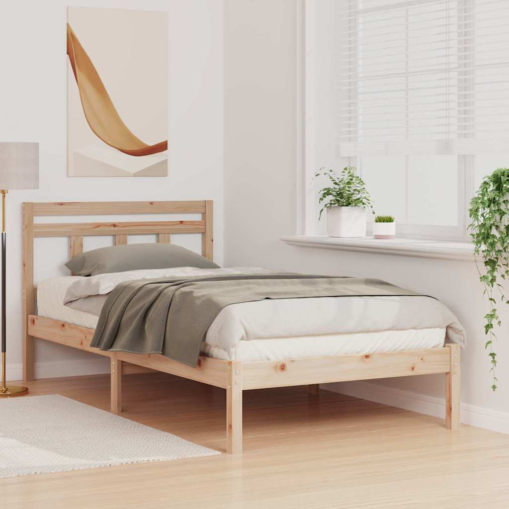 Sengestel Brun 75 x 190 cm Massiv fyrretræ