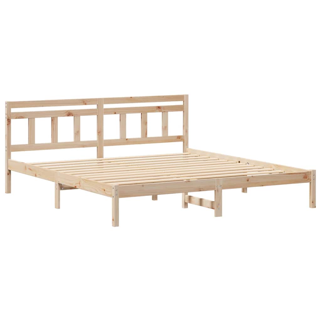 Sengestel Brun 200 x 200 cm Massiv fyrretræ