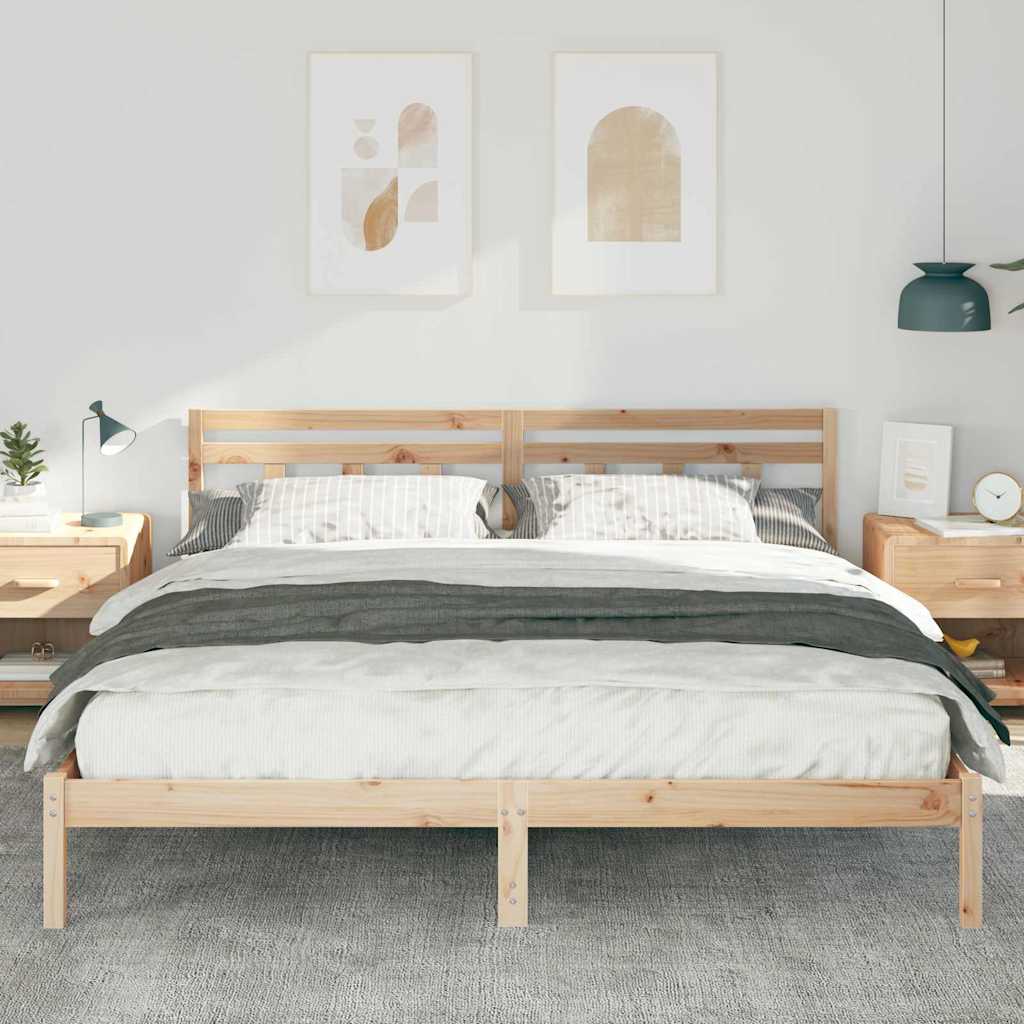 Sengestel Brun 180 x 200 cm Massiv fyrretræ
