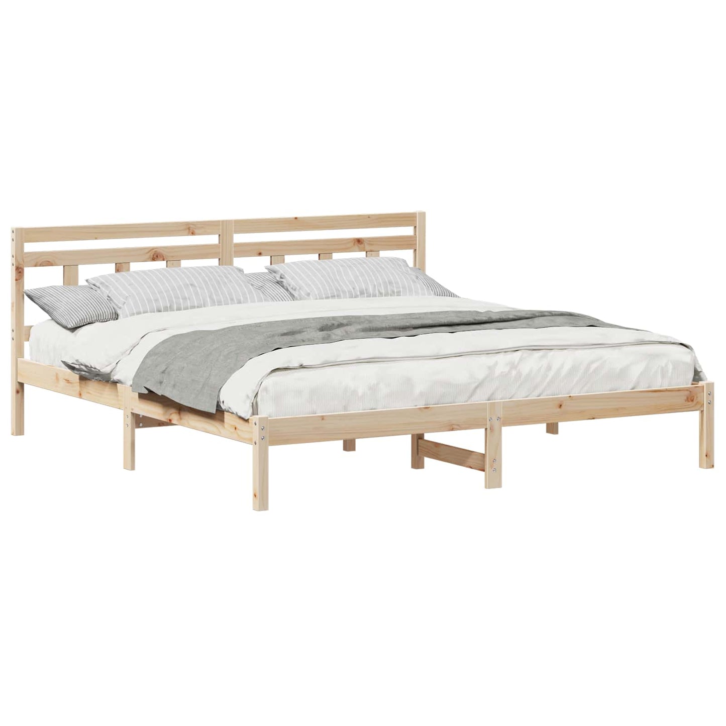 Sengestel Brun 180 x 200 cm Massiv fyrretræ