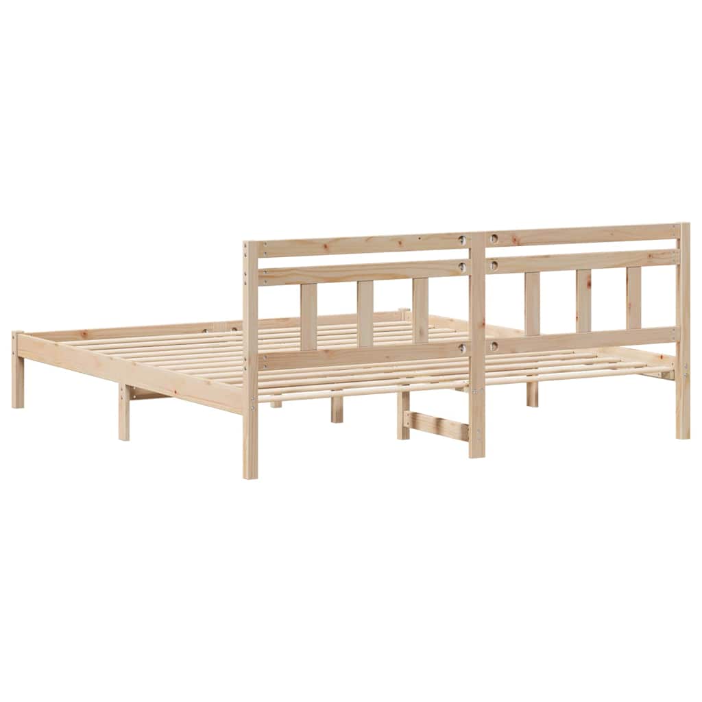 Sengestel Brun 180 x 200 cm Massiv fyrretræ