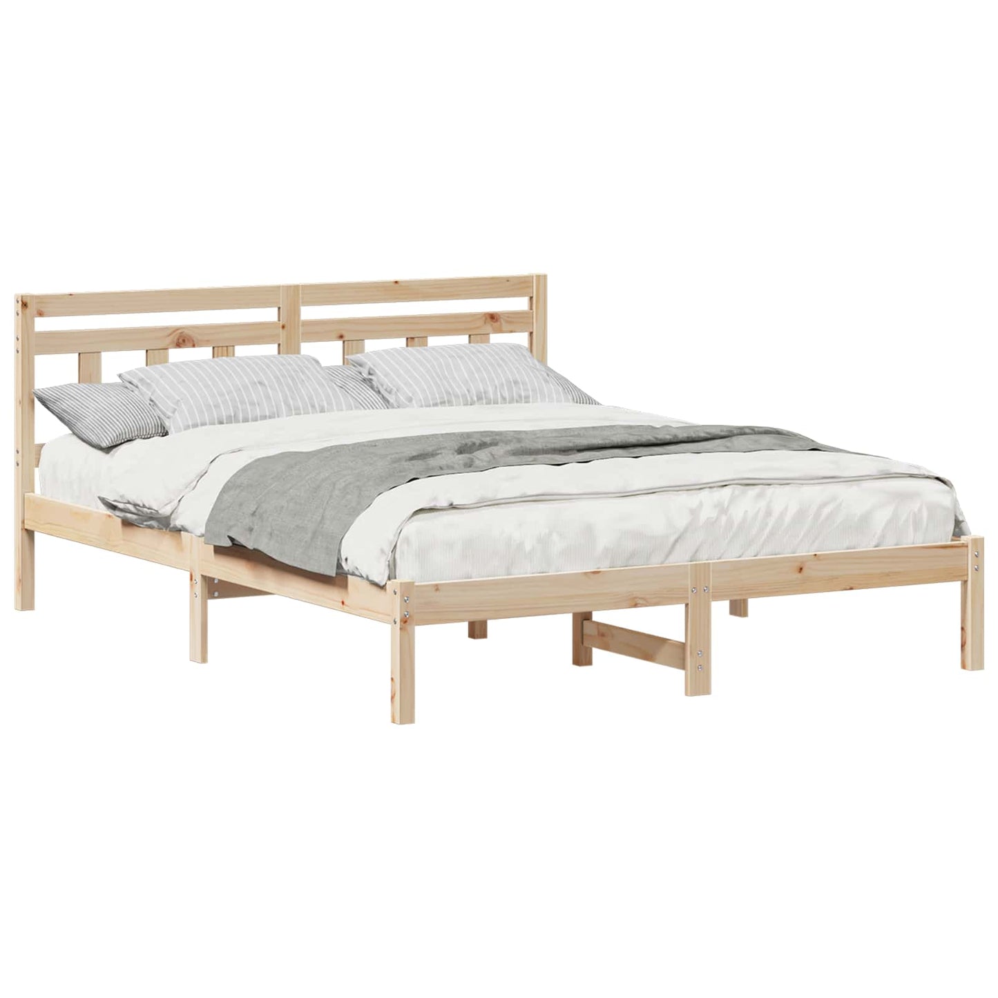 Sengestel Brun 160 x 200 cm Massiv fyrretræ
