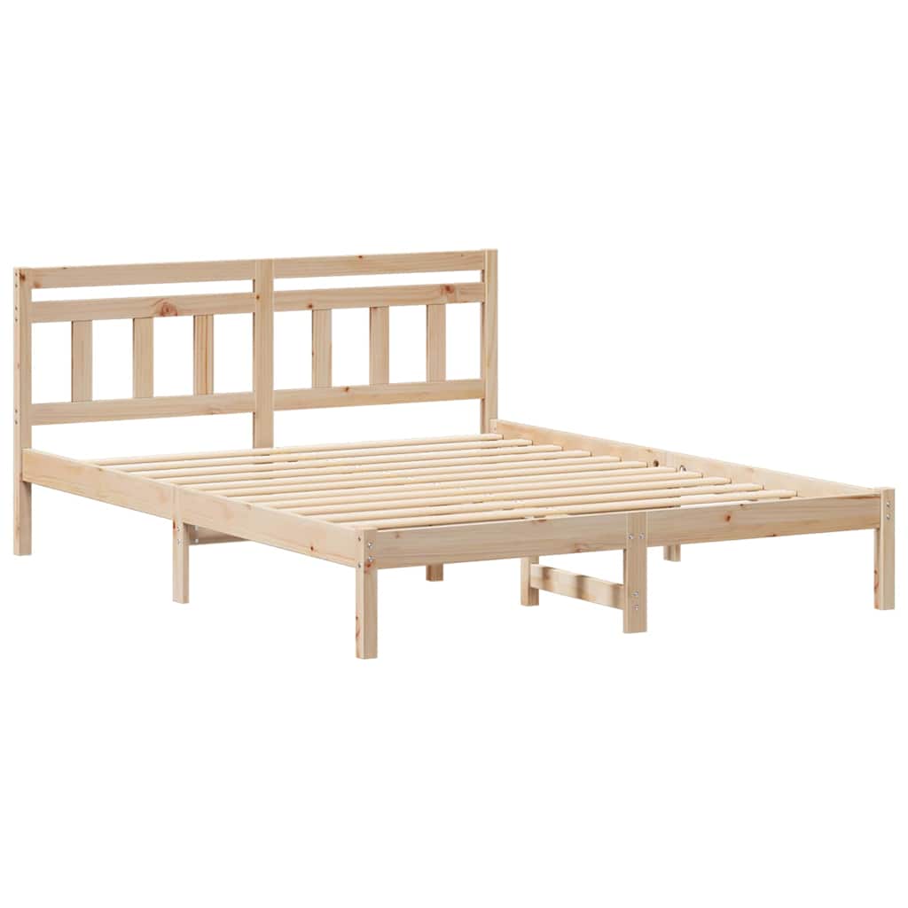 Sengestel Brun 160 x 200 cm Massiv fyrretræ
