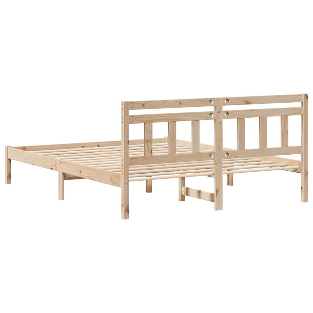 Sengestel Brun 160 x 200 cm Massiv fyrretræ