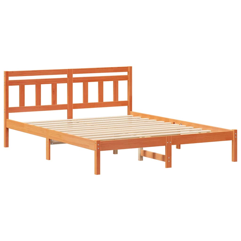 Sengestel Brun 160 x 200 cm Massiv fyrretræ