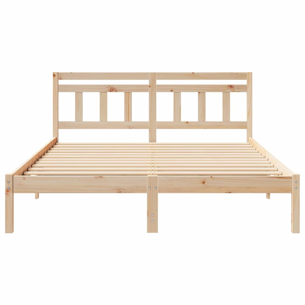 Sengestel Brun 140 x 200 cm Massiv fyrretræ