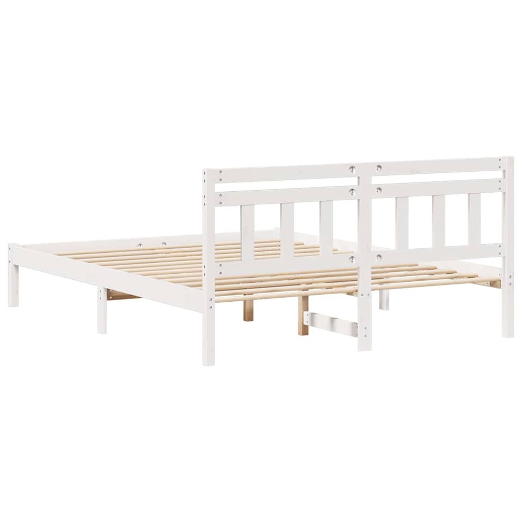 Sengestel Hvid 140 x 200 cm Massiv fyrretræ