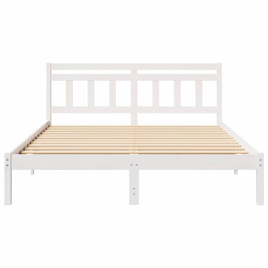 Sengestel Hvid 140 x 200 cm Massiv fyrretræ