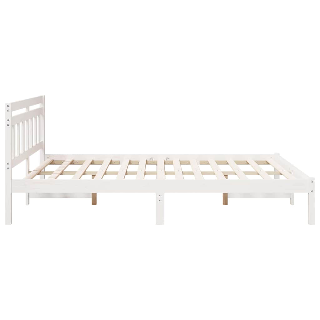 Sengestel Hvid 140 x 200 cm Massiv fyrretræ