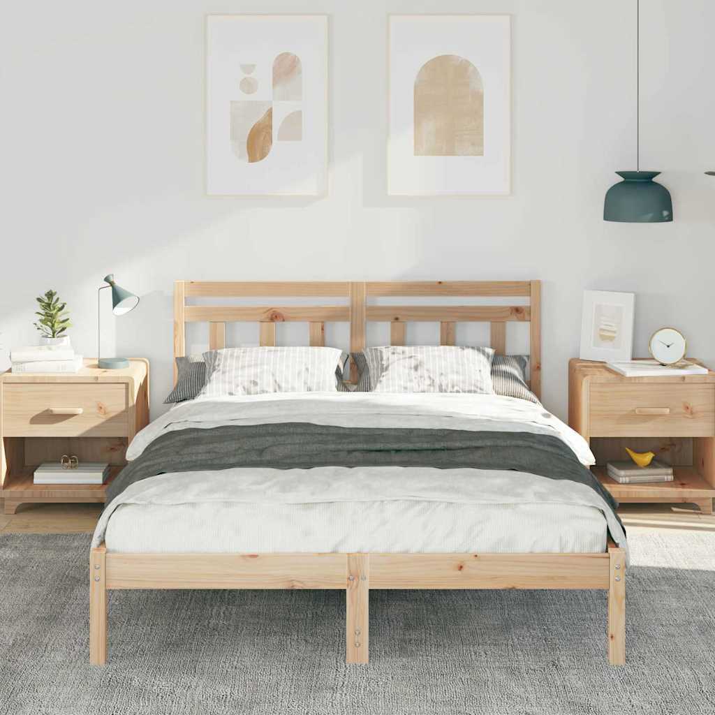 Sengestel Brun 120 x 200 cm Massiv fyrretræ