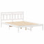 Sengestel Hvid 120 x 200 cm Massiv fyrretræ
