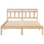 Sengestel Brun 140 x 190 cm Massiv fyrretræ