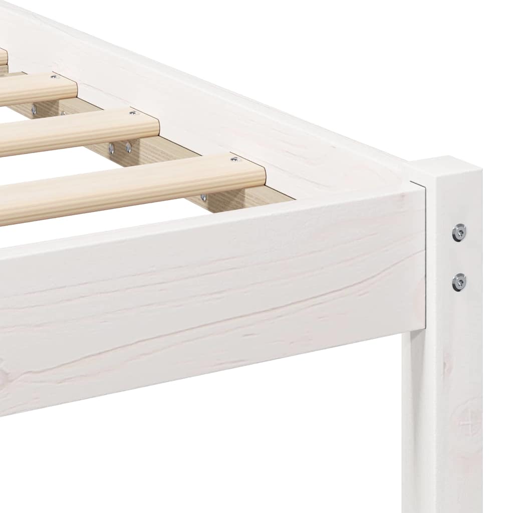 Sengestel Hvid 140 x 190 cm Massiv fyrretræ