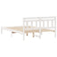 Sengestel Hvid 140 x 190 cm Massiv fyrretræ