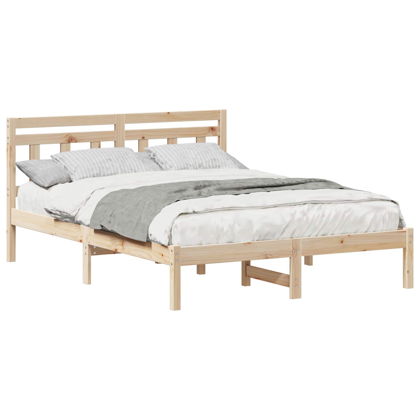 Sengestel Brun 135 x 190 cm Massiv fyrretræ