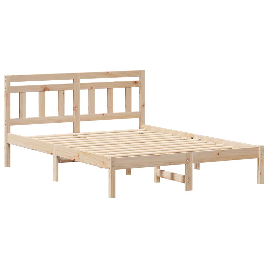 Sengestel Brun 135 x 190 cm Massiv fyrretræ