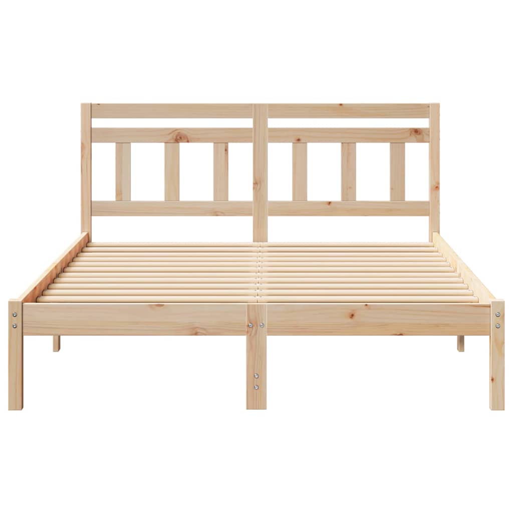 Sengestel Brun 135 x 190 cm Massiv fyrretræ