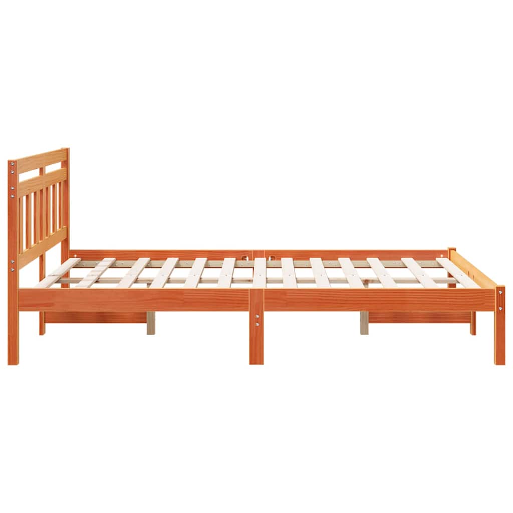 Sengestel Brun 135 x 190 cm Massiv fyrretræ