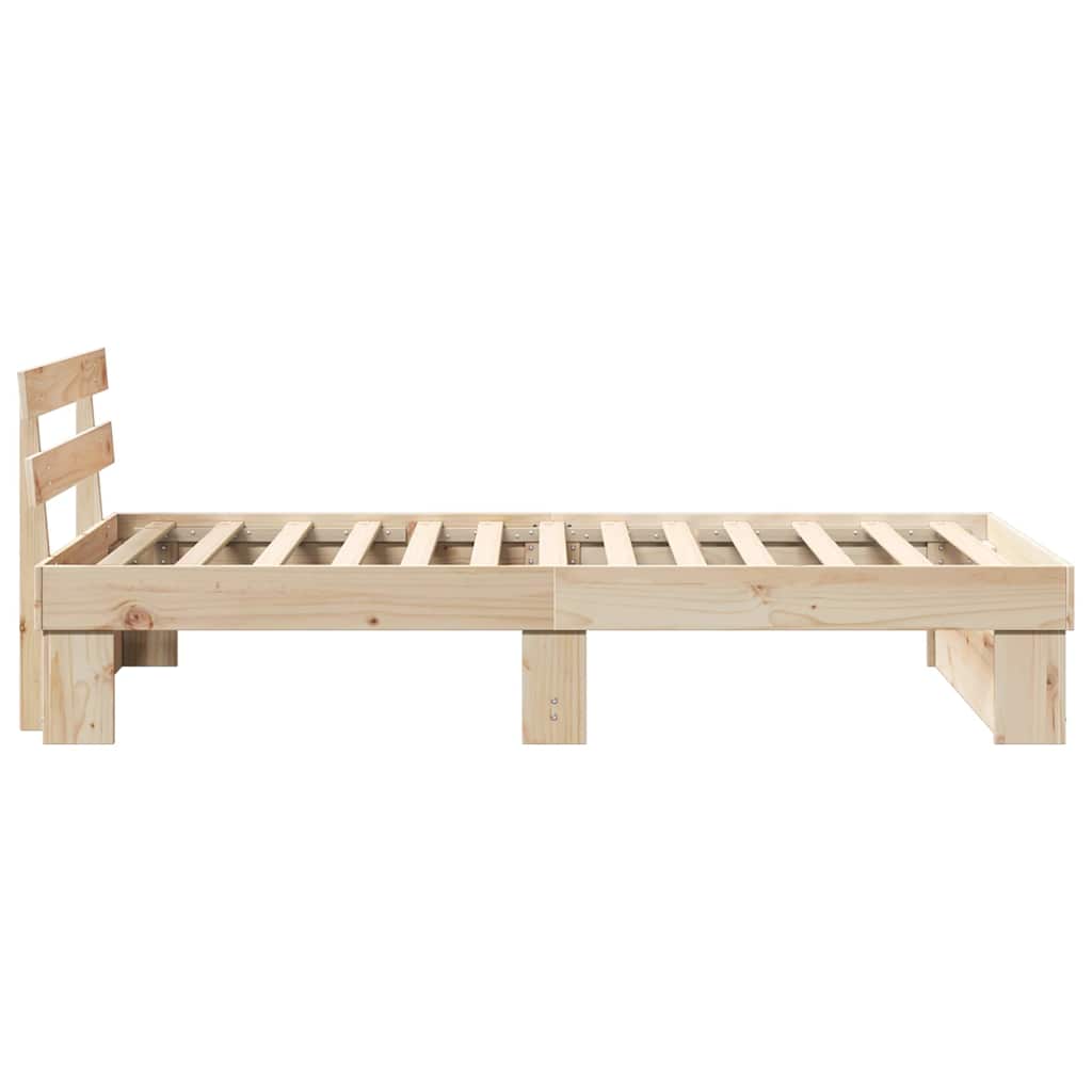 Sengestel med hovedgærde Brun 80 x 200 cm Massiv fyrretræ