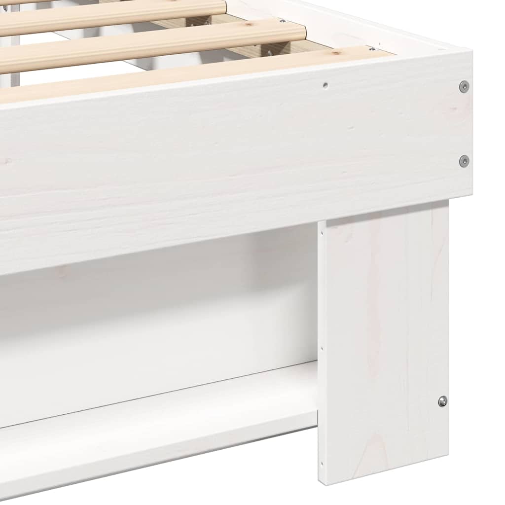 Sengestel med hovedgærde Hvid 75 x 190 cm Massiv fyrretræ