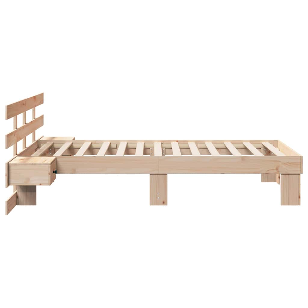 Sengestel med hovedgærde Brun 80 x 200 cm Massiv fyrretræ